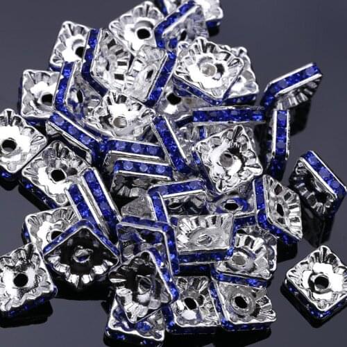 Free shipping 100pcs 6mm Silver Plated Crystal Rhinestone Rondelle Spacer Beads per bag for jewelery making