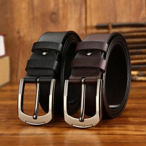 Real Genuine Leather Belts for Man Top Quality Casual Pin Buckle male strap designer men high quality luxury brand belt