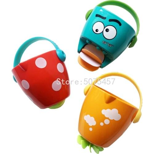 Children Baby Shower Toys Pouring Cup Flow Style Bucket Water Spray Tool Cute Cartoon Animal Childrens Toy Gift Water Play Toys