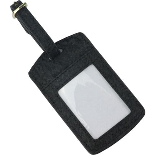 Genuine saffiano leather customed initials letters luggage tags travel tag ID Address holder baggage label