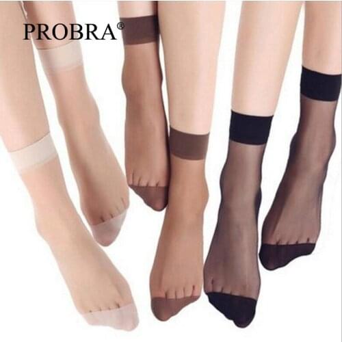 Brand Womens Sock Quality Summer Bamboo Female Short Socks Thin Crystal Transparent Silk Socks Girl Ankle Sox Fiber Stocking 42