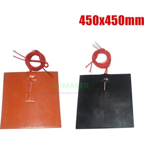 450x450mm 800W 3D Printer Heat Bed Silicone Rubber Heater 450*450mm Electric Heating Pad Customized
