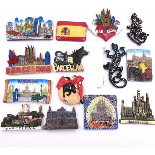 Fridge Magnets Spanish Gecko Madrid Barcelona Samba Spain Bullfighting Refrigerator Magnetic Sticker Home Decoration Accessories