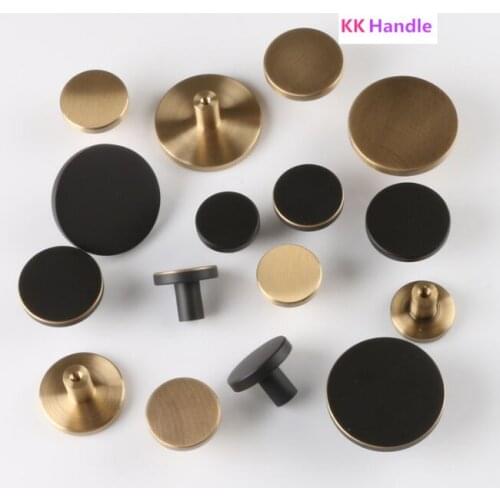 Scandinavian Minimalist Round Brass Drawer Closet Cabinet Door Single Hole Gold Button Small Pull Drawer Knobs and Pulls