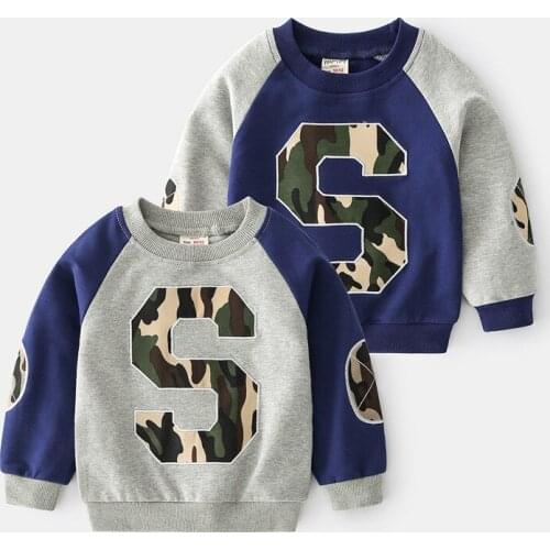 Fashion Children Clothes Cotton Sweatshirts For Boys Long Sleeve Casual Tops Autumn Camouflage Sweatshirt 2-8Y Kids Boy Clothing