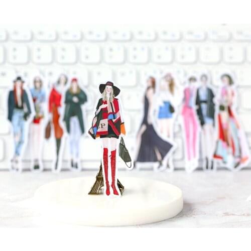 21PCS Fashion girl Stickers Crafts And Scrapbooking stickers book Student label Decorative sticker kids toys