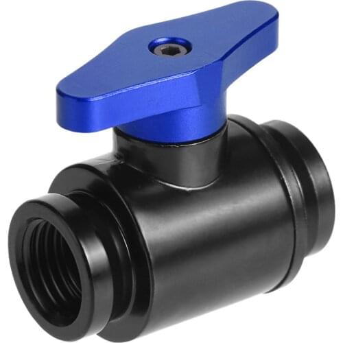 New G1/4 Vent Valve Aluminum Handle Double Inner Teeth Water Ball Valve Waterway Control For PC Computer Water Cooling System