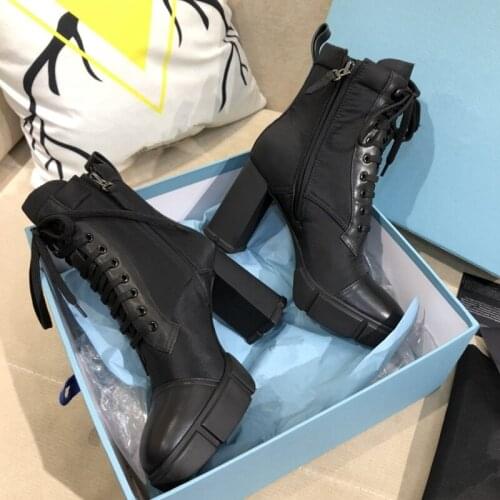 Sexy Platform Wedges Women Ankle Boots Fashion Lace Up Genuine Leather Short boots Autumn Winter Combat Boots Chunky High heels