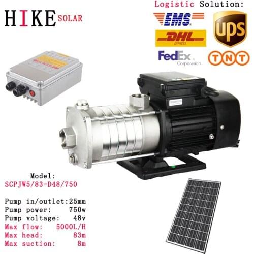 Hike solar equipment Hot selling Pump 1HP Solar Pump with Controller Centrifugal Solar Pumps For Irrigation SCPJW5/83-D48/750