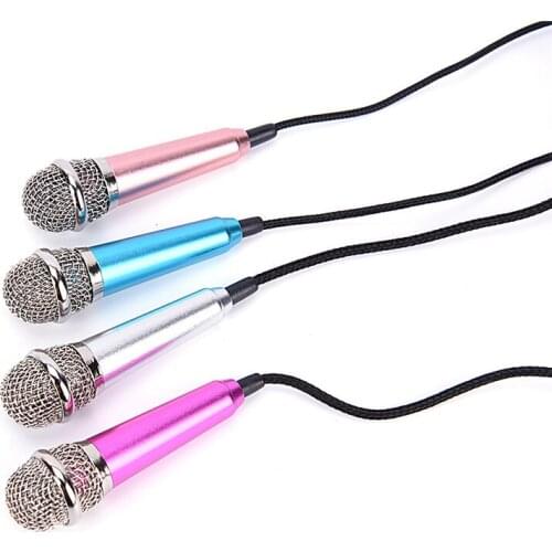 Portable 3.5mm Stereo Studio Mic KTV Karaoke Mini Microphone For Cell Phone Laptop PC Desktop Small Size Mic