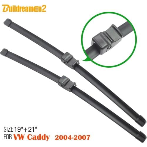 Buildreamen2 Car Window Windshield Wiper Blade 2Pcs Auto Bracketless Soft Rubber Wiper Blades For Volkswagen Caddy 2004-2007
