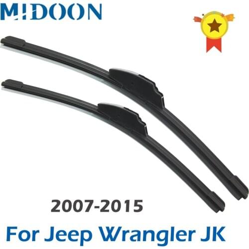 MIDOON Wiper Blades for Jeep Wrangler JK Fit Hook Arms 2007 2008 2009 2010 2011 2012 2013 2014 2015