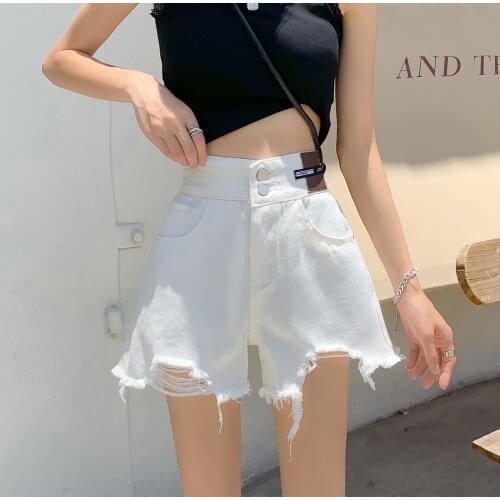 Cut Off Denim Shorts Young Girl Teens Women Frayed Distressed Jean Shorts Cute High Rise Ripped Hot Shorts Comfy White Shorts