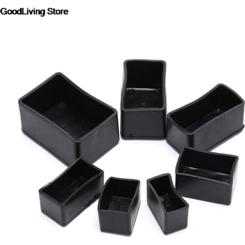 8 Pcs Durable Rectangle Silicone Chair Leg Caps Non-slip Table Foot Cover Socks Protector Protecting Furniture Floor Cover 7Size