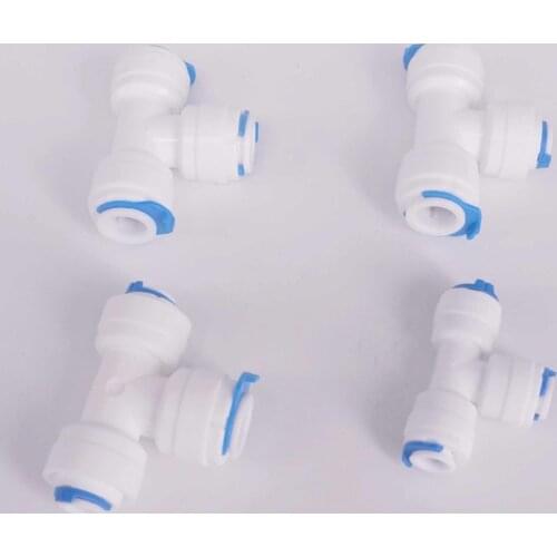 Fit for 1/4" 3/8" OD Tube Tee 3 Ways Equal Reducer Pushfit Connector Fitting Aquarium Reverse Osmosis RO Water Dispenser System
