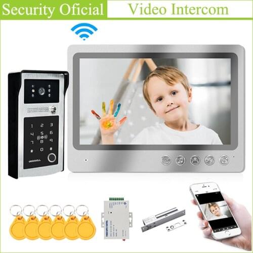 Fingerprint Outdoor Station Villa Video Door Phone Intercom System IOS Android APP WIFI Remote Unlock Control with Magnetic Lock