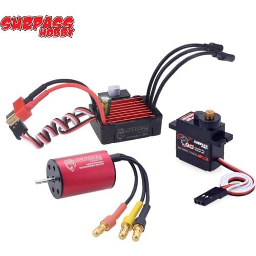 SURPASSHOBBY Waterproof Combo 2030 6500KV 2S Brushless Motor + S0009M 9G Servo + 25A ESC for 1:20 1:18 GTR/Lexus RC Drift Racin