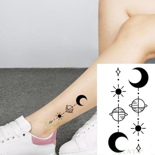 Waterproof Temporary Tattoo Stickers moon sun star planet pattern Fake Tatto Flash Tatoo small tattoos for girl Women Men kid