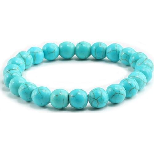 2Style Mala Rosary Jewelry Beaded Bracelets For Women Turquoises Chalcedony Sea Blue Gem Stone Mens Bangles Sports Yoga Bracelet