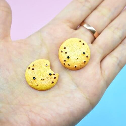 10pcs/lot simulation biscuit 23mm resin flat back cabochon for DIY craft DIY wedding decorations dollhouse christmas