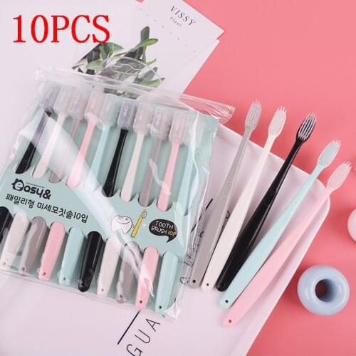 10PCS Ultra Soft Toothbrush Bamboo Charcoal Nano Brush Oral Care Nano-antibacterial Toothbrush Heads toothbrush cover