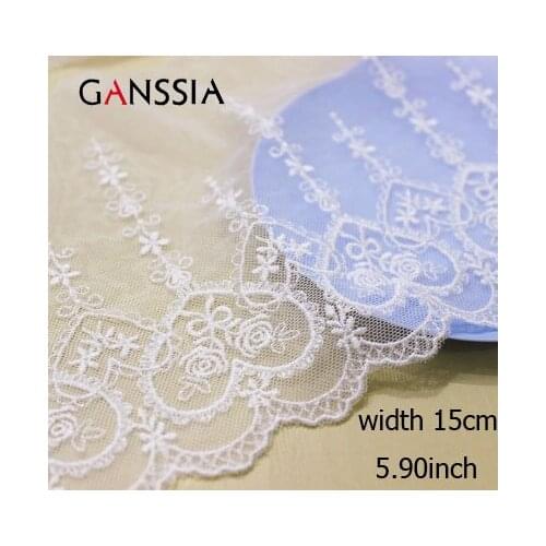 1yrd/lot Width:15cmEmbroidery Natural color Lace Cotton Crochet Laces (SS-1025)