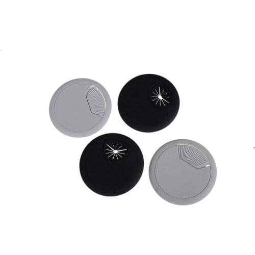 2PCS/set Outlet Port Surface Wire Hole Cover 2 Colors 60mm Durable Computer Desk Grommet Table Cable