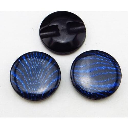 20PCS 21MM DEEP BLUE Dyed RESIN Stripe buttons coat boots sewing clothes accessories R-012