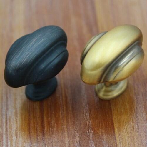35mm Kitchen Cabinet Knobs Bronze Dresser Handles Black antique copper Drawer cupboard Handles Pulls knobs retro furniture knobs
