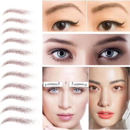 4D Eyebrow Tattoo Hair-Like False Eyebrows Sticker Waterproof LongLasting Water Transfer EyeBrow Stickers Makeup Cosmetics