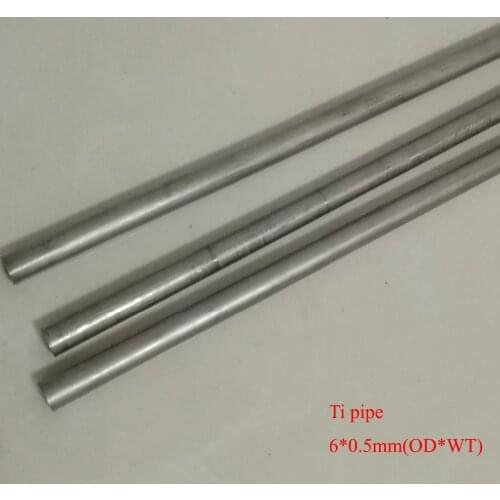 6MMX0.5MM(OD*WT), Titanium Pipe Industry DIY GR2 Small Ti Tube, about 320 mm/pc 3pcs/lot