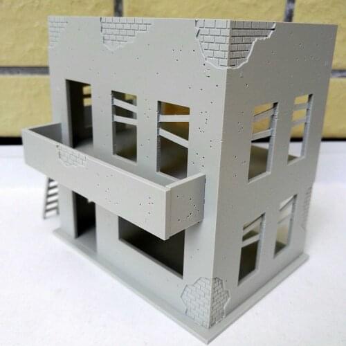 1/72 Scale Modern Warfare Architectural Model Plastic Kit Used For Architectural Model Layout Damaged Building