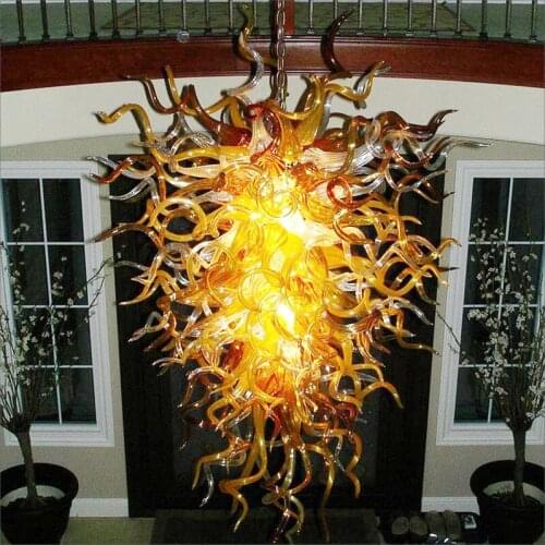 Art Deco Hand Blown Murano Glass Chandelier Light Modern LED Glass Shade Home Hotel Decor Energy Saving Chandelier
