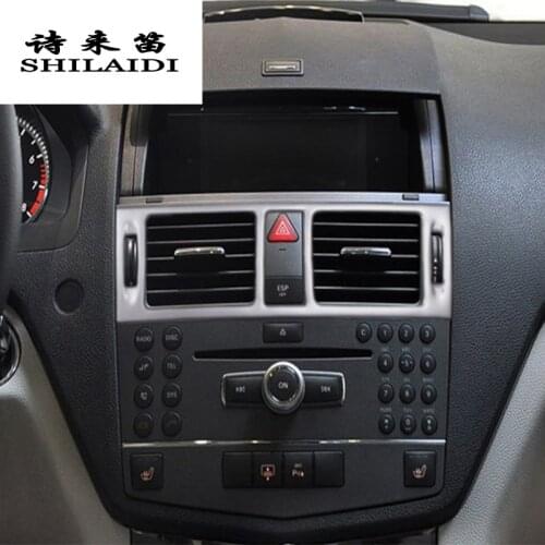 Car Styling AC Front air Outlet Trim Frame Decoration Stickers Covers For Mercedes Benz C class W204 Interior Auto Accessories