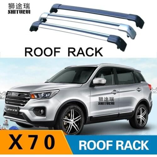 2Pcs Roof bars For LIFAN X70 2017 2018 Aluminum Alloy Side Bars Cross Rails Roof Rack Luggage CUV SUV LED