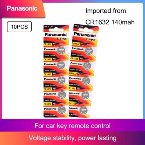 10PCS/lot PANASONIC Original CR1632 Button Cell Battery 3V Lithium Batteries CR 1632 for Watch Toys Computer Calculator Control