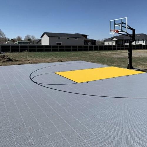 Beable Outdoor Backyard Basketball Courts Interlocking Floor With 3-Point Line