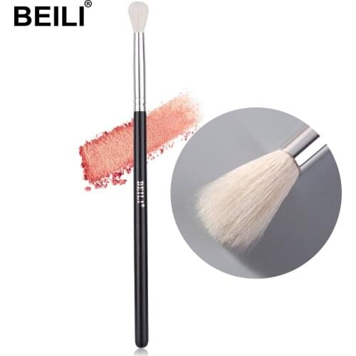 BEILI #224 Natural Goat Hair Eyeshadow Makeup Brush Small Eye Blending 1 Piece Make up Brush Glitter Black Handle