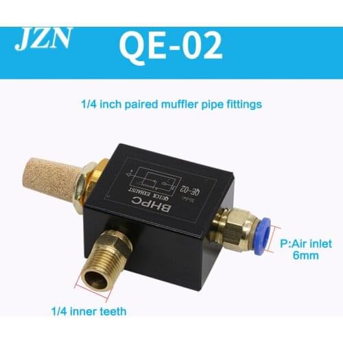 Free shipping ( 1 PCS ) QE-02 with 8MM connector, BHPC pneumatic exhaust valve QE-02/03/04/05 quick exhaust valve deflation valv