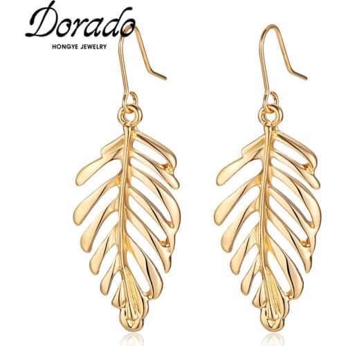 Dorado 2021 New Fashion Hollow Leaf Drop Earrings for Women Punk Metal Party Jewelry Brincos Bohemia Accessories Pendientes