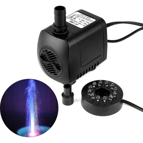 Mini Electric Submersible Water Pump Colorful RGB LED Fountain Pool Pond Fish Tank