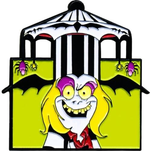 Horror Ghost Enamel Pin Betelgeuse Brooch ghoulish comedy horror themed Badge Mystical Haunted House Jewelry