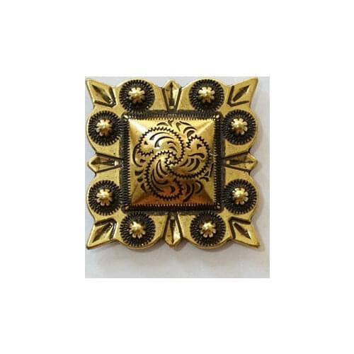 KB904) Wholesale ! 50pc 1-1/4'' Western Square Berry Concho Saddlery Concho Antique-Bronze