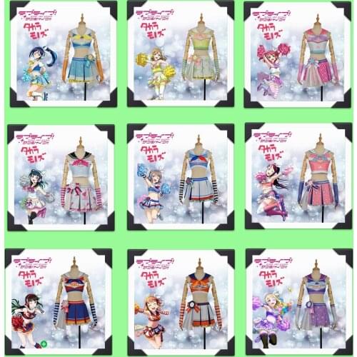Cosplay Costume Love Live Sunshine Aqours Cheering Team Kanan Hanamaru Ruby Yoshiko Riko You Chika Dia Mari Adult Women Skirt