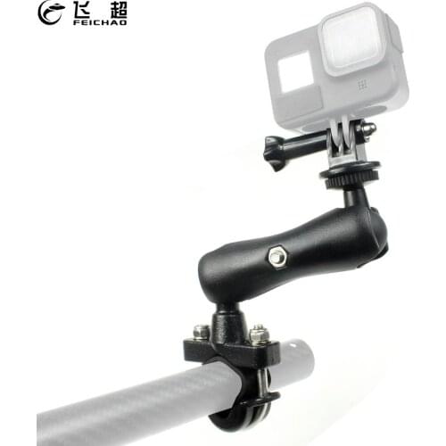 Motorcycle Handlebar Rear Mirror Rail Stand Bracket 1/4 Tripod Adapter for GoPro for Osmo Action Camera Adjustable Holder Mount