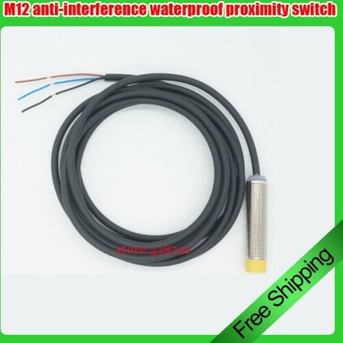 M12 anti-interference proximity switch / AE12-4NO waterproof sensor 24V NPN replaces PR12-4DN