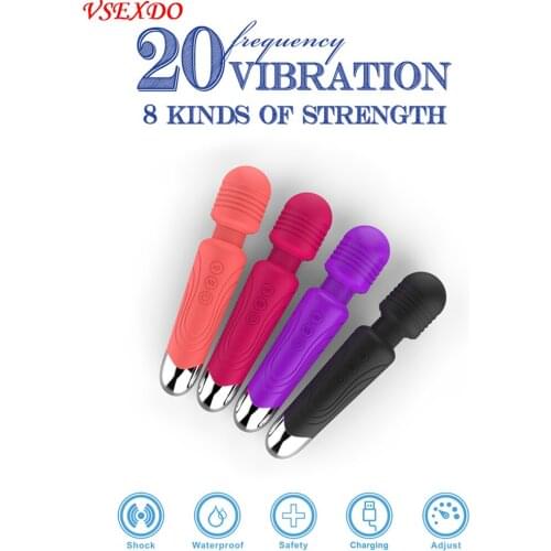 Powerful Clitoris Vibrators USB Recharge Magic Wand Wireless AV Vibrator Massager Sexual Erotic Sex Toys for Women Muscle Adults