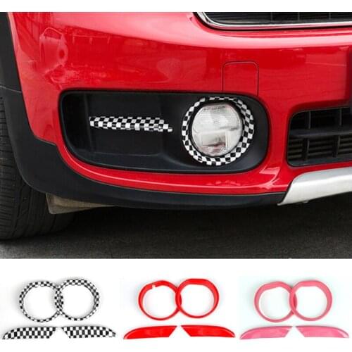 4PCS Car Front Fog Lamp Sticker Exterior Decoration Cover For MINI Cooper Countryman F60 Car-Styling Modification Accessories