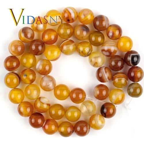 Natural Stone 6/8/10mm Orange Agates Round Beads for Jewelry Making Needlework Diy Handmade Jewellery Accessories 15"