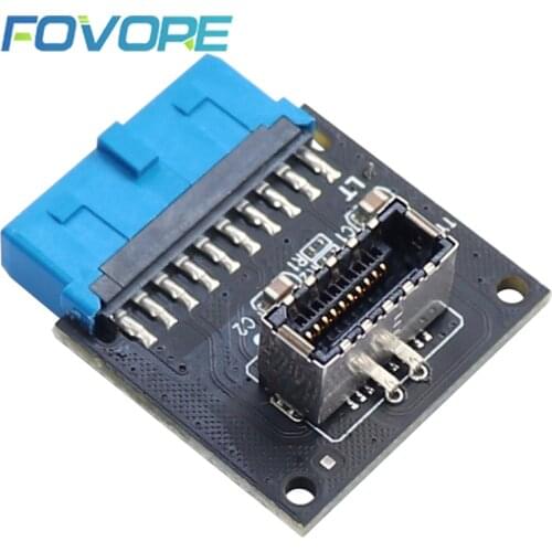 Type C USB3.1 Front Panel Socket USB 3.0 19 Pin to TYPE-E 20Pin Header Extension Adapter for ASUS Motherboard PC Connector Riser